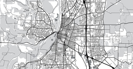 Urban vector city map of Salem, USA. Oregon state capital