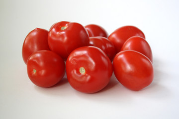 Fresh tomatoes on white background. Farm market product.	