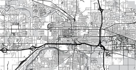 Fototapeta na wymiar Urban vector city map of Lansing, USA. Michigan state capital