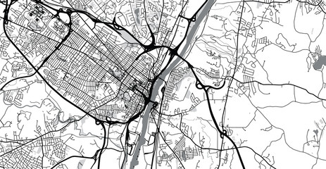 Obraz premium Urban vector city map of Albany, USA. New York state capital