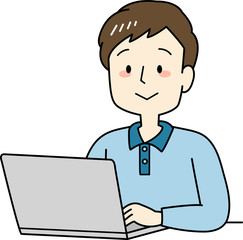 パソコンを操作する男性