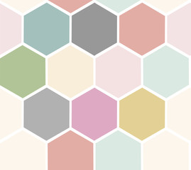 Fototapeta premium Vector seamless pattern with colorful hexagons.