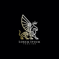 heraldic, luxury griffin logo design