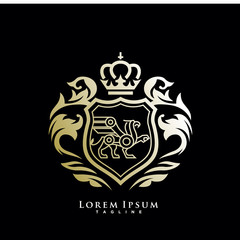 heraldic, luxury griffin logo design