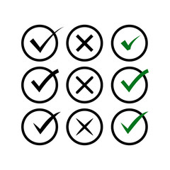 Check and cross mark icon