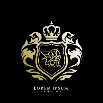 heraldic, luxury griffin logo design
