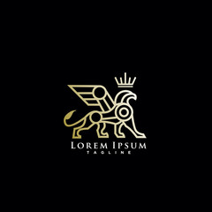 heraldic, luxury griffin logo design