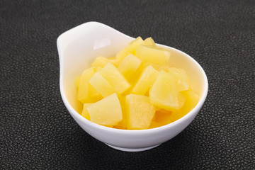 Marinated pineapple pieces