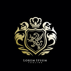 heraldic, luxury griffin logo design