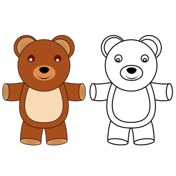Coloring book baby bear vector illustration design