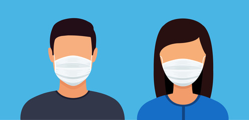Fototapeta premium People in protective masks icon