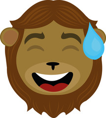 Vector illustration of a lion's face cartoon