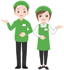 スーパーマーケットの店員