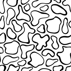 Abstract vector shape. Seamless pattern. Black and white background.