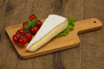 Brie cheese triangle served salad