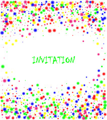 Colorful celebration background with confetti isolated on white, Abstract background with many splattered falling round glitter pieces.