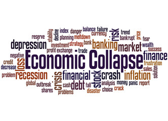Economic Collapse word cloud concept