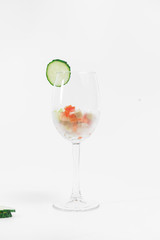 diced vegetables on an isolated background
