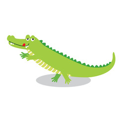 Cute crocodile on white background