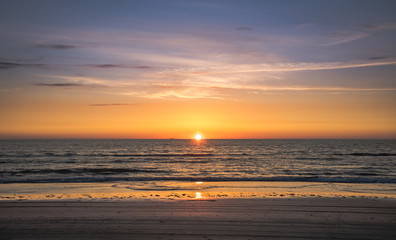 Beautiful sunset over the ocean with colorful sky