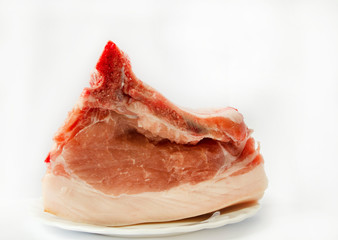 a piece of raw meat on a plate