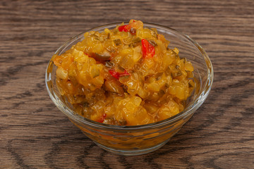 Relish sauce with cucumbers and mustard