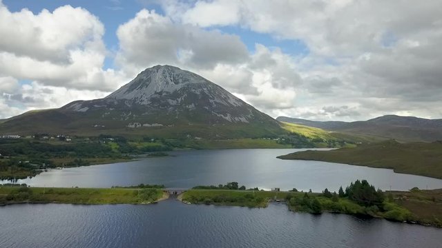 Mount Errigal aerial slow approach drone