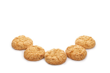 homemade, fresh cookies on a white background