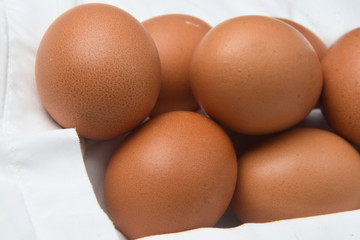 Eggs on a white towel