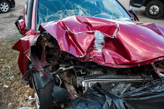 Damaged car after the accident