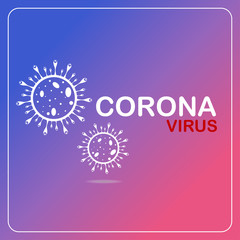 illustration graphic Covid-19 Coronavirus concept inscription typography design logo. dangerous virus. Stop the coronavirus banner.