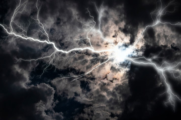 Obraz na płótnie Canvas lightning in the sky in nature wallpaper background