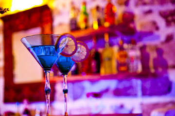 Bar, cocktail, martini, wine glasses, colorful interior, background image
