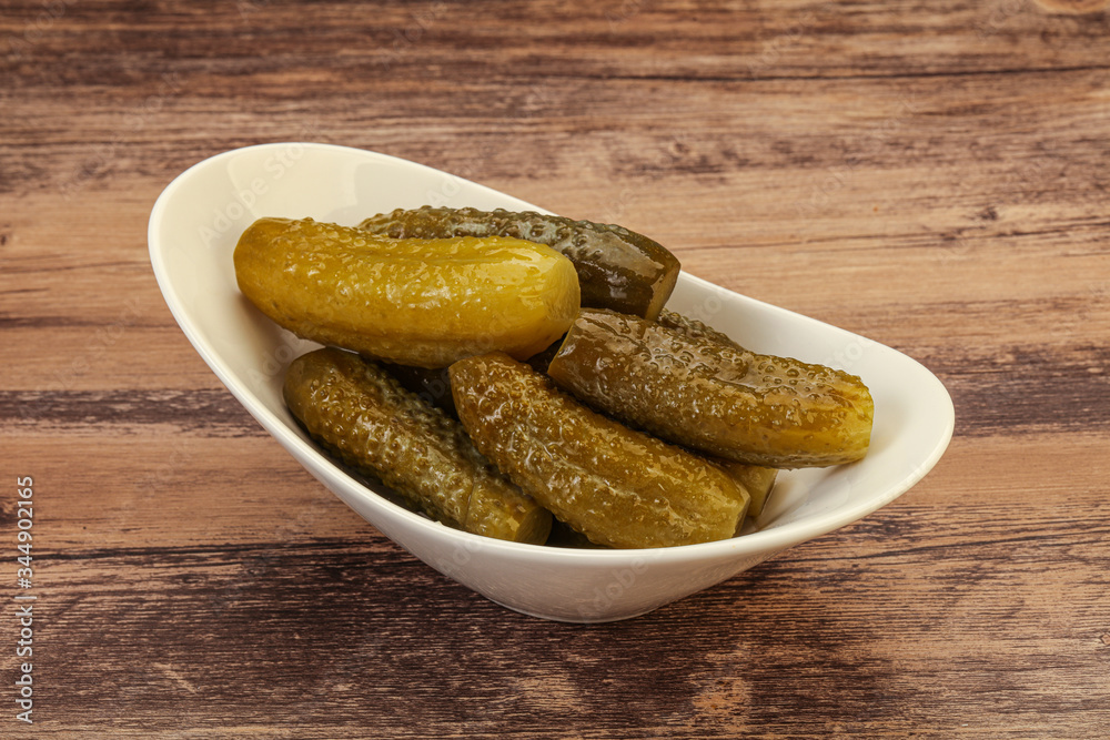 Wall mural pickled cucumbers in the plate