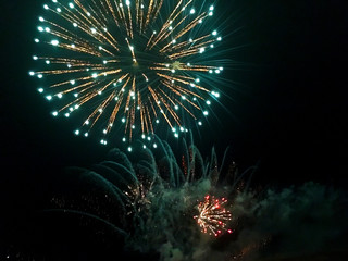Fototapeta premium Firework show in the night sky