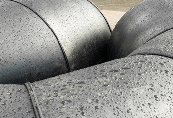 Gray metal pipes (tubes) surface