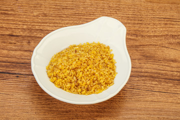 Vegetarian cuisine - dry bulgur for cooking