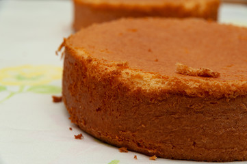 Making sponge cake. Close-up. Side view. Horizontal shot.