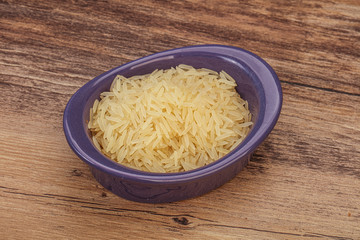 Raw basmati rice in the bowl