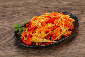 Cabbage salad with carrot and pepper