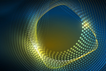 Fototapeta premium Abstract particles, wave background, neon motion techno design