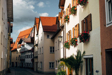 Obraz premium Germany. Cozy streets in Germany. With paving stones on the road. European style.