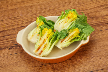 Vegan Grilled bok choy salad