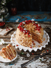 Napoleon cake with butter cream