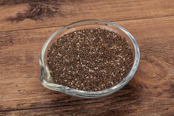 Seasoning chia seeds in the bowl