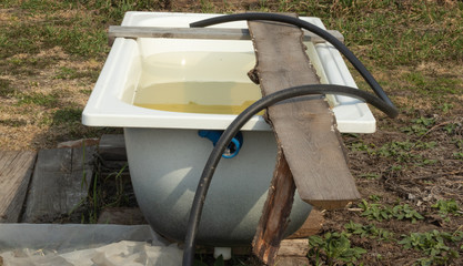 old outdoor water bath