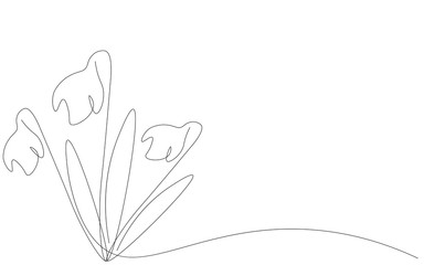Spring flowers continuous line drawing. Vector illustration