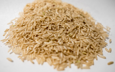 rice on a white background