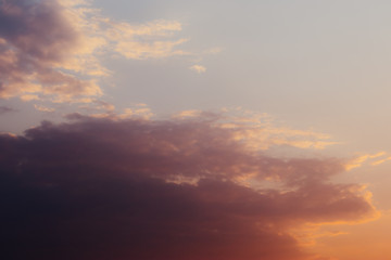 beautiful sunset sky with clouds