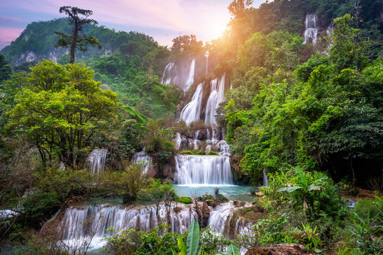 Thi Lo Su (Tee Lor Su) in Tak province. Thi Lo Su waterfall the largest waterfall in Thailand.